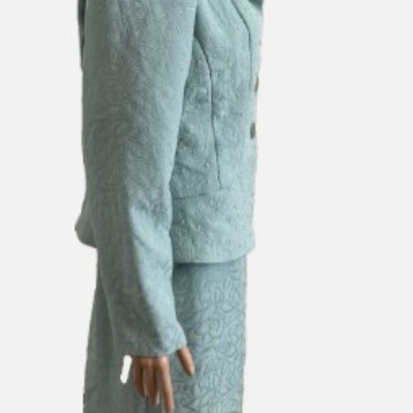 NWT EMMA & JAMES Light Green Skirt Suit Set Embellished Size 12 / 14 Retail $129 - Picture 4 of 5